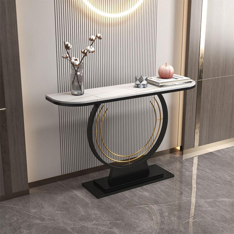 31.5-inch Tall Glam Console Table 1-shelf Stone Accent Table