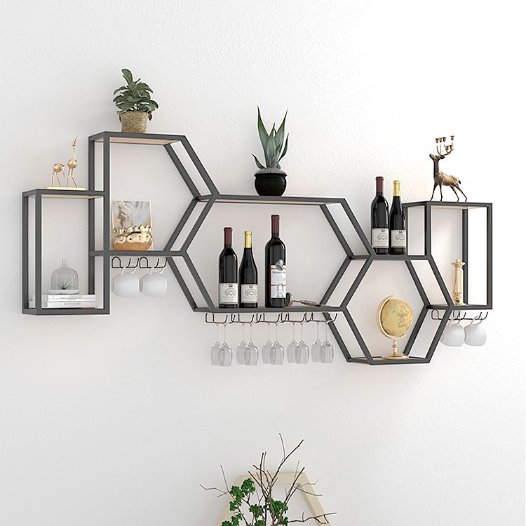 Modern Style Bookcase Wall Mounted Metal Bookshelf for Home Office