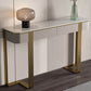 Tavolo da console a mezzaluna moderna Tabella di divano console in oro/grigio
