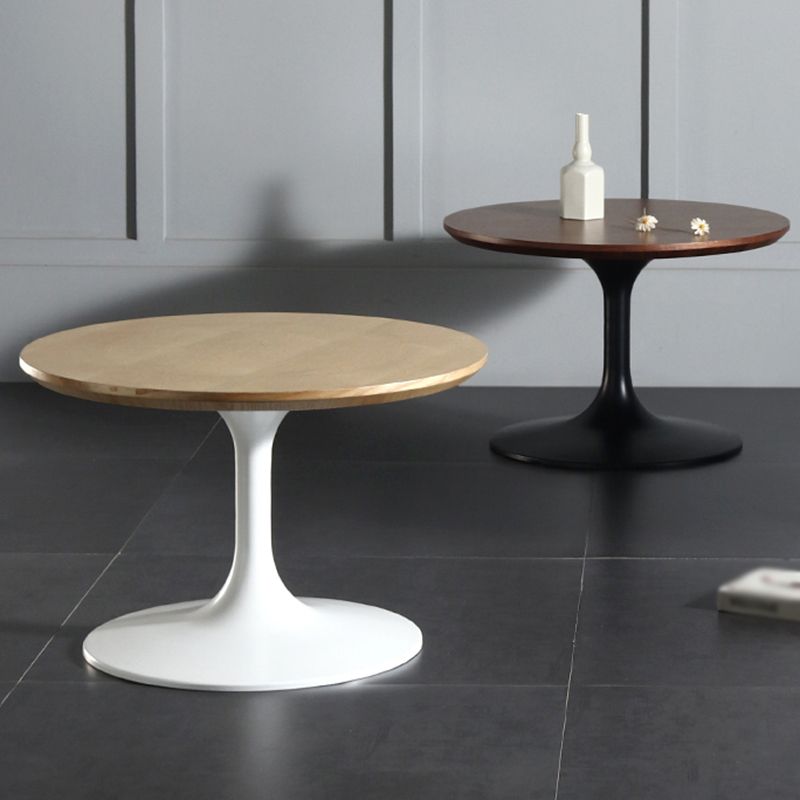 Tulip Metal Square Side Table Wood-based Panel Light Luxury Atmosphere Log Color Pattern