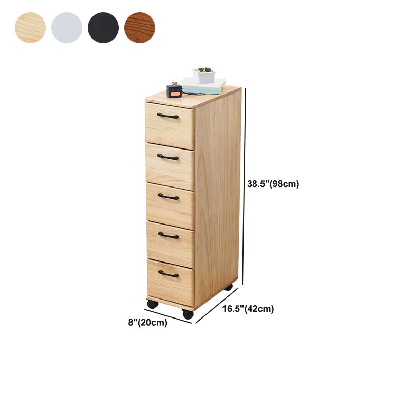 Coffre d'accent en bois massif avec tiroirs 23,62 "coffre de large sur roues