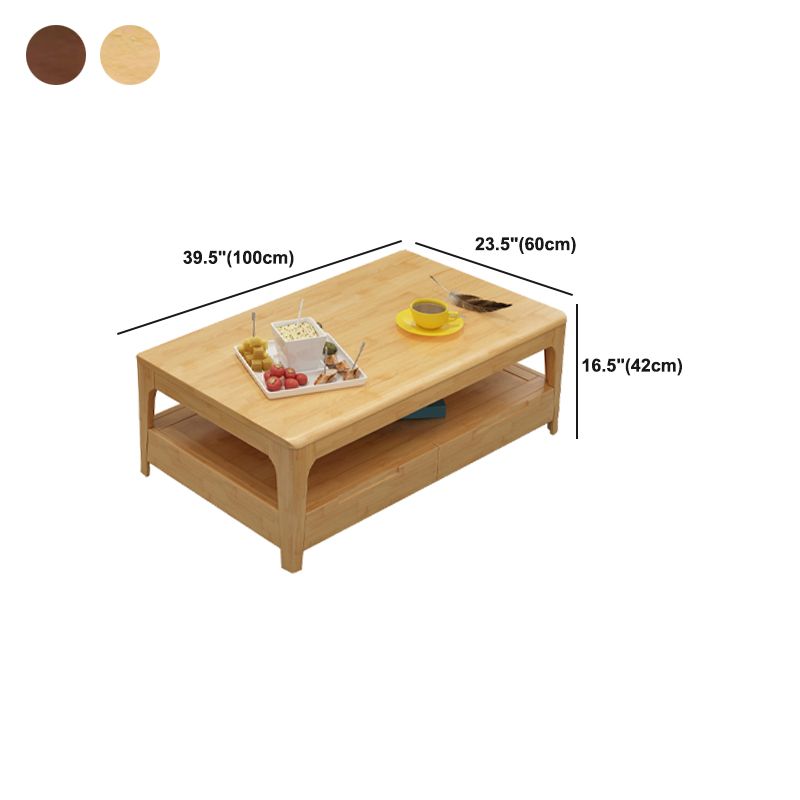 Rechthoekig/vierkante 4 poten Basis massief houten tafel Noordse stijl salontafel