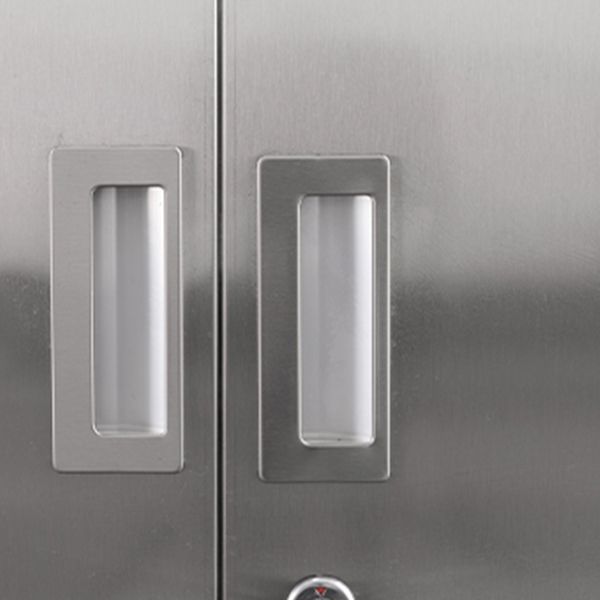 Armoire intérieure en acier contemporain armoire de rangement en argent avec portes à charnière