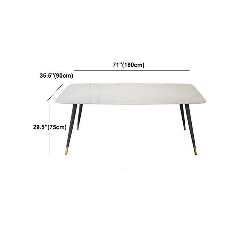 Luxury Sintered Stone Top Dining Table Rectangle White Table with 4 Legs Clearhalo 'Dining Tables & Seating' 'Dining Tables' 'dining_table' 'furn' 'furn_dining_table' 'Furniture' 'Kitchen & Dining Furniture' 1200x1200_36d611c1-f014-4346-bcfc-ca8b6b723220