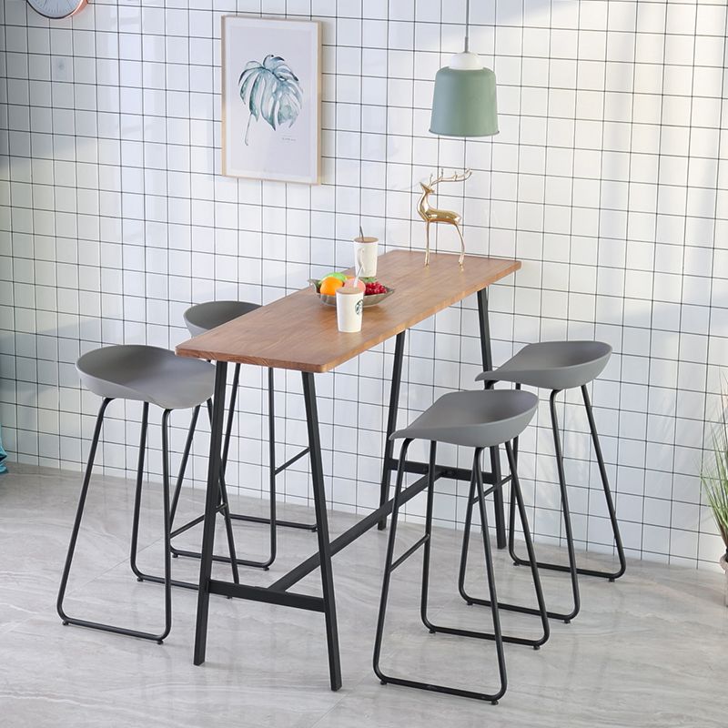 Juego de mesa de bar Glam para interiores, juego de mostrador con caballete de madera maciza de 1/2/3/5 piezas en color natural