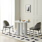 Round Standard Height Dining Table Modern Stone and Metal White Dinette Table Clearhalo 'Dining Tables & Seating' 'Dining Tables' 'dining_table' 'furn' 'furn_dining_table' 'Furniture' 'furniture_dining_table' 'Kitchen & Dining Furniture' 1200x1200_36d96295-644f-4bf5-9eb1-e918cd9aa528