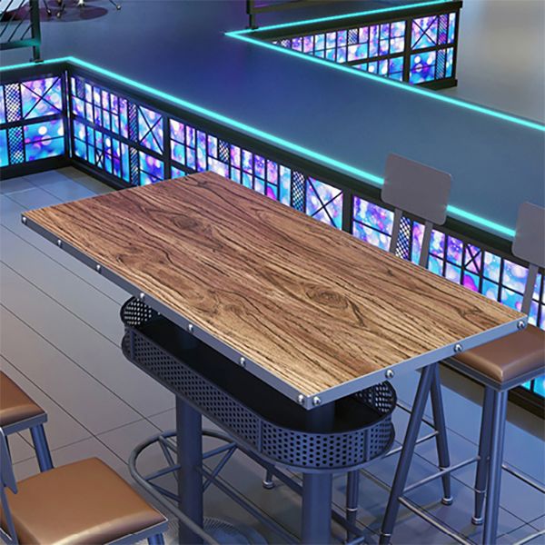 Industrial Style Bar Height Table Cafe Bar Dining Table with Storage Clearhalo 'Bar Furniture' 'Bar Tables' 'bar_tables' 'furn' 'furn_bar_tables' 'Furniture' 'Kitchen & Dining Furniture' 1200x1200_36da4ca2-db35-49b4-b2a1-274c434b6a3b