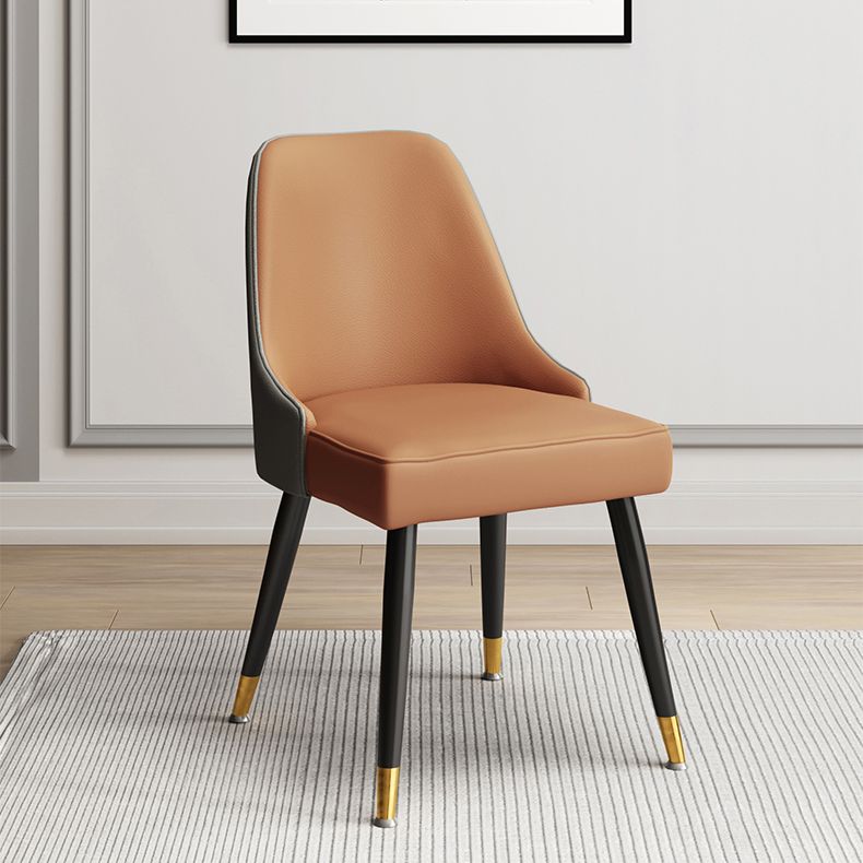 Scandinavische gestoffeerde armloze eetkamerstoelen stoere rugstoel