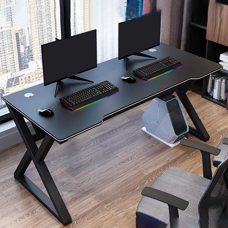 Ergonomic Home Computer Desk Trestle Gaming Desk with Metal Legs Clearhalo 'furn' 'furn_office_desk' 'Furniture' 'Office Desks' 'Office Furniture' 'office_desk' 1200x1200_36db539f-75f3-42cc-9d55-ad2da3bc9c00