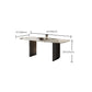 Double Pedestal Table Rectangle Dining Table for Kitchen Dining Room