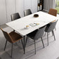 Modern Style Home Sintered Stone Dining Table 4 Legs Rectangular Table in White Clearhalo ' dining_table' 'Dining Tables & Seating' 'Dining Tables' 'furn' 'furn_dining_table' 'Furniture' 'furniture_dining_table' 'Kitchen & Dining Furniture' 'kitchen&dining_furn' 'kitchen' 'kitchen_dining_table' 1200x1200_36dccd0f-9792-40e1-8f73-29a7be477f7c