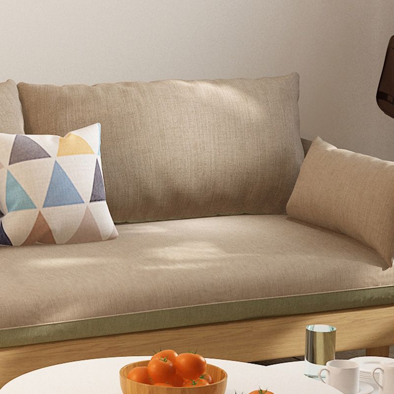 Loose Back 29.52" D x 29.92" H Sofa Slipcovered Wooden Linen Sofa Clearhalo 'furn' 'furn_sofas' 'Furniture' 'furniture_sofas' 'kitchen' 'kitchen_sofas' 'Living Room Furniture' 'Sofa' 'sofas' 1200x1200_36dd2d75-b08c-46a2-97d9-7da193a77208