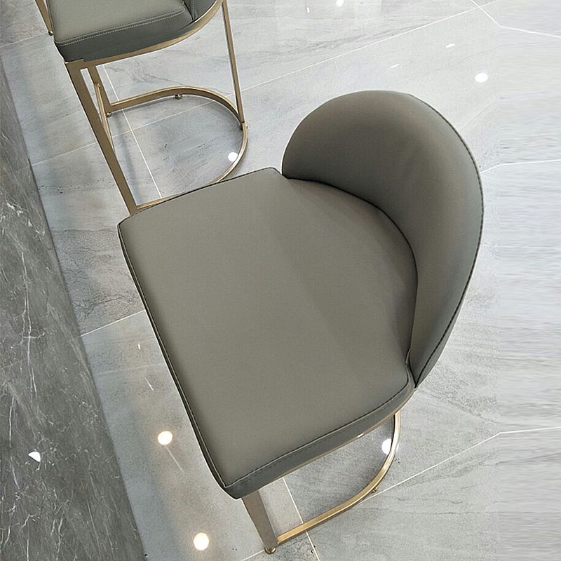 Glam Mental Leather Bar Stools Indoor Barstool with Iron Legs and Low Back Clearhalo 'Bar Furniture' 'Bar Stools' 'bar_stools' 'furn' 'furn_bar_stools' 'furniture_bar_stools' 'Kitchen & Dining Furniture' 'kitchen&dining_furn' 'kitchen' 'kitchen_furn' Furniture' 1200x1200_36dd2f79-c21b-4de7-8b79-901516fc6775