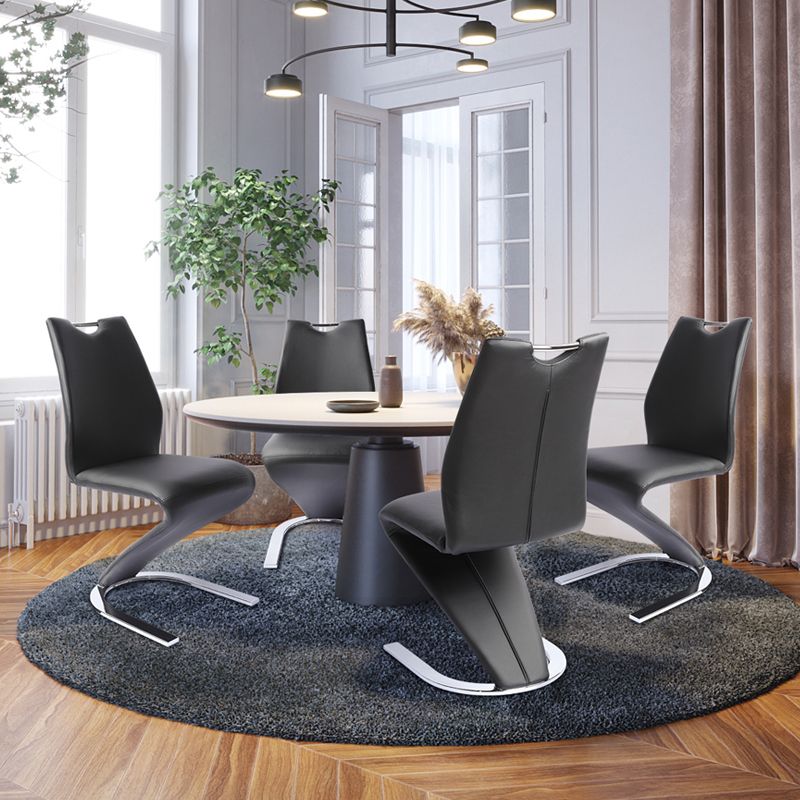 Modern PU Leather Dining Chair Armless Metal Dining Chairs for Restaurant Use Clearhalo ' kitchen&dining_furn' 'Dining Chairs' 'Dining Tables & Seating' 'dining_chair' 'furn' 'furn_dining_chair' 'Furniture' 'furniture_dining_chair' 'Kitchen & Dining Furniture' 'kitchen' 1200x1200_36e07be0-14f8-48fd-adaa-09d73f8ee762
