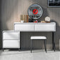 Contemporary 4 Drawers Stone Dresser, 31.5" High Vanity Set with Stool