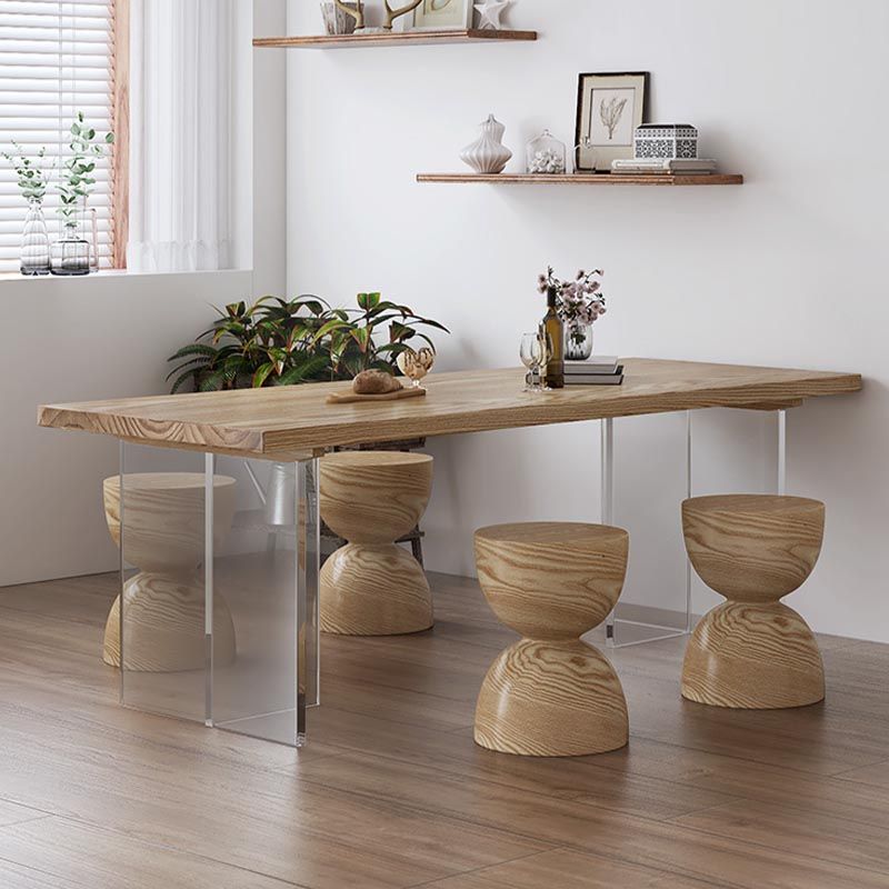 Table à manger à double piédestal en acrylique