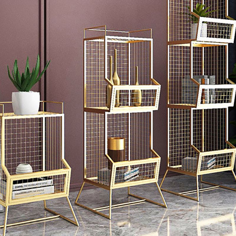 Metal Gold and Black Bookshelf Closed Back Book Shelf Shelves Included