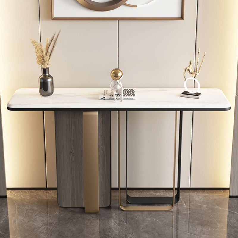 11" W Stone Contemporary Console Table Rectangle Console Sofa Table
