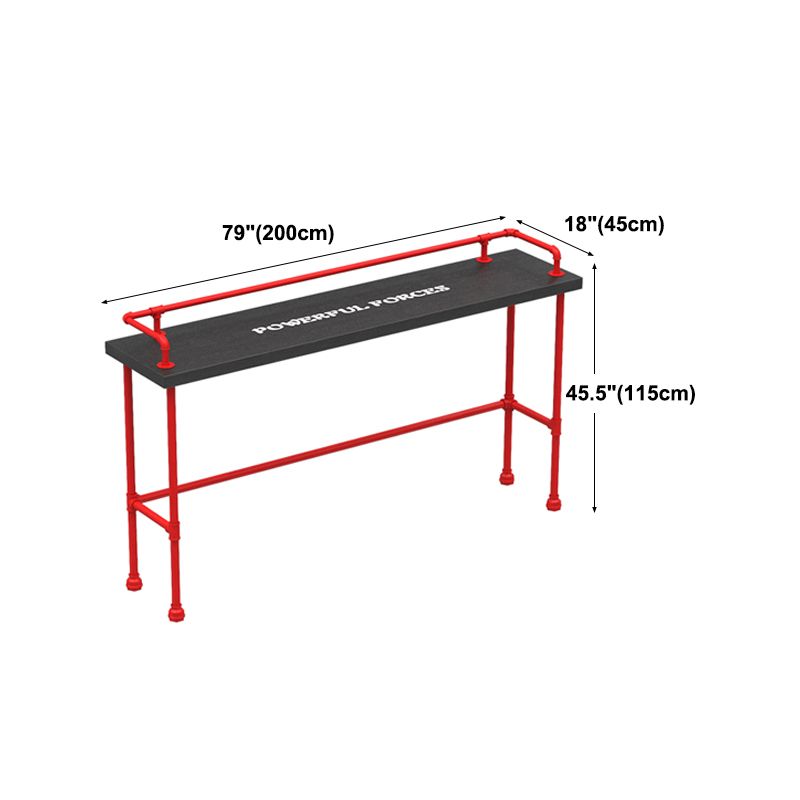Industrial Wood Bar Table with Rectangle Table Top Red Trestle Table - 45.28" H Clearhalo 'Bar Furniture' 'Bar Tables' 'bar_tables' 'furn' 'furn_bar_tables' 'Furniture' 'furniture_bar_tables' 'Kitchen & Dining Furniture' 1200x1200_36e319d7-f20a-40df-a50e-7c89b6177eba