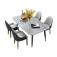 Scandinavian Style Gray Slate Dining Table Rectangular Formal Dinette Set with Metal Base Clearhalo 'Dining Room Sets' 'Dining Tables & Seating' 'dining_room_set' 'furn' 'furn_dining_room_set' 'Furniture' 'furniture_dining_room_set' 'Kitchen & Dining Furniture' 'kitchen&dining_furn' 'kitchen' 1200x1200_36e430d2-f705-472d-855f-d39f54d78551