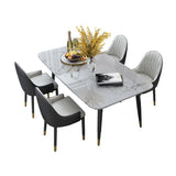 Scandinavian Style Gray Slate Dining Table Rectangular Formal Dinette Set with Metal Base Clearhalo 'Dining Room Sets' 'Dining Tables & Seating' 'dining_room_set' 'furn' 'furn_dining_room_set' 'Furniture' 'furniture_dining_room_set' 'Kitchen & Dining Furniture' 'kitchen&dining_furn' 'kitchen' 1200x1200_36e430d2-f705-472d-855f-d39f54d78551