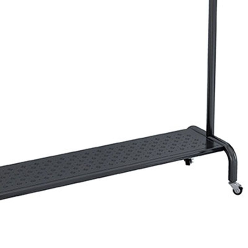 Rack de manteau d'entrée industriel métal rail rail inférieur d'étagère inférieur avec 4 crochets