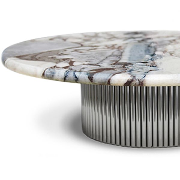 Contemporary Slate Coffee Table Round Bunching Coffee Table Sets for Living Room