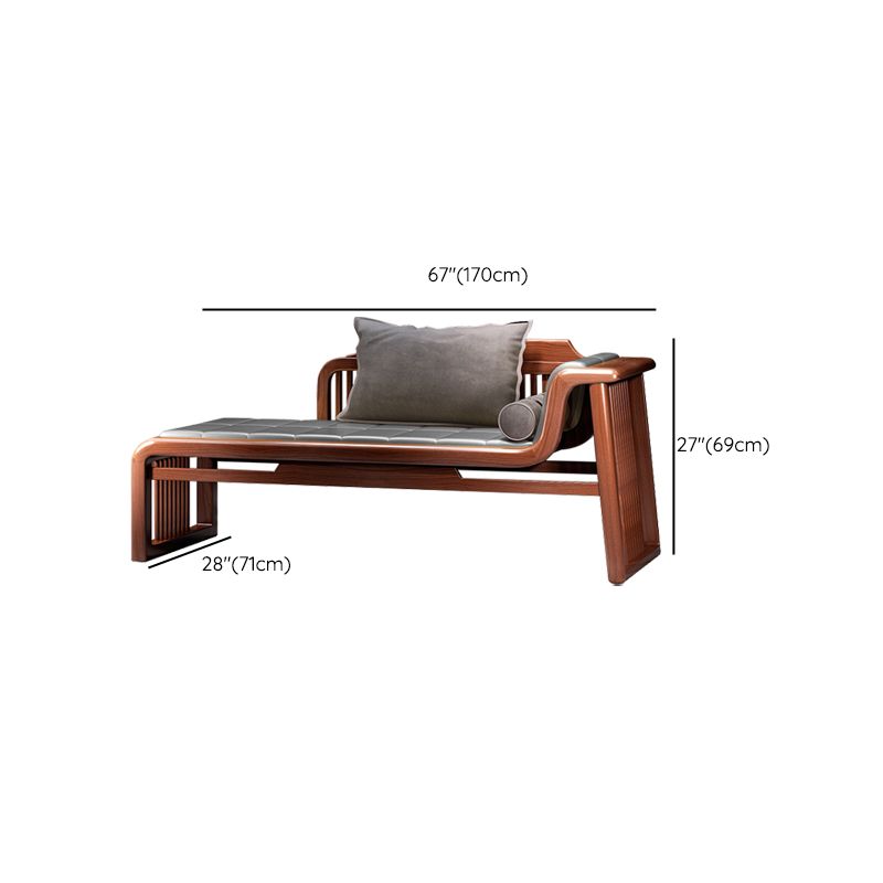 Traditional Brown Solid Wood Accent Chair Faux Leather Chaise Clearhalo 'Chairs & Seating' 'Chaise Lounge' 'chaise_lounge' 'furn' 'furn_chaise_lounge' 'Furniture' 'Living Room Furniture' 1200x1200_36e6400a-42fb-4424-b5df-fc0d4689d4cf