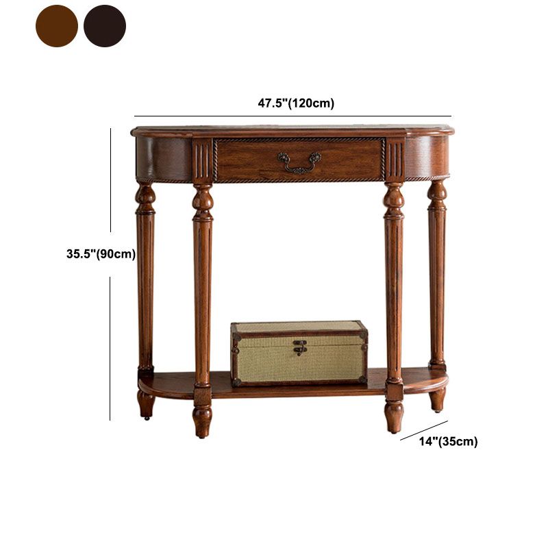 Tavolo di divano console mezzaluna moderna di metà secolo Tavolo di accento per console in legno per Hall