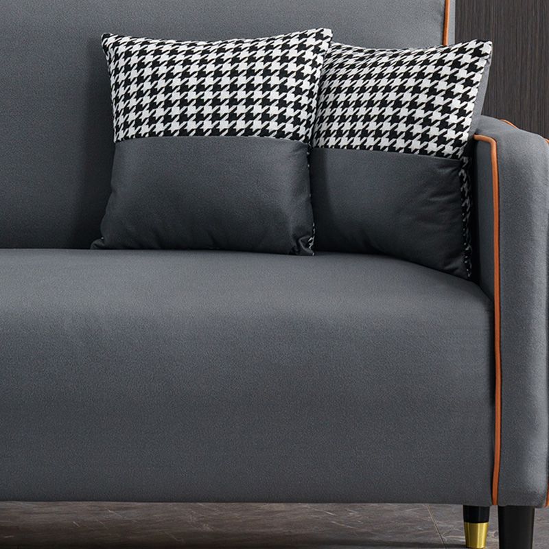 コンテンポラリースタイルスクエアアームソファリビングルームファブリックシート