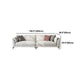 Scandinavian Linen Cushion Back Sectional Cream Slipcovered for Living Room Sofa