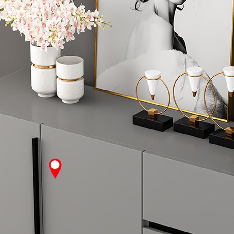 Grauer Sideboardtisch Moderner Essserver mit einstellbaren Regalen