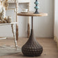 French Country Round Wooden Top Side Table Antique Brown Pedestal End Snake Table Clearhalo 'Coffee & Accent Tables' 'End & Side Tables' 'end_side_tables' 'furn' 'furn_end_side_tables' 'Furniture' 'Living Room Furniture' 1200x1200_36ec715b-5e42-42f1-87bf-f12662aafab6