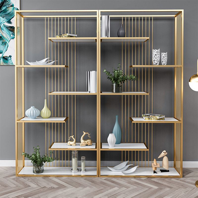 Metal Floor Home Vertical Shelf Bookcase Etagere Open Book Shelf with 6 Shelves