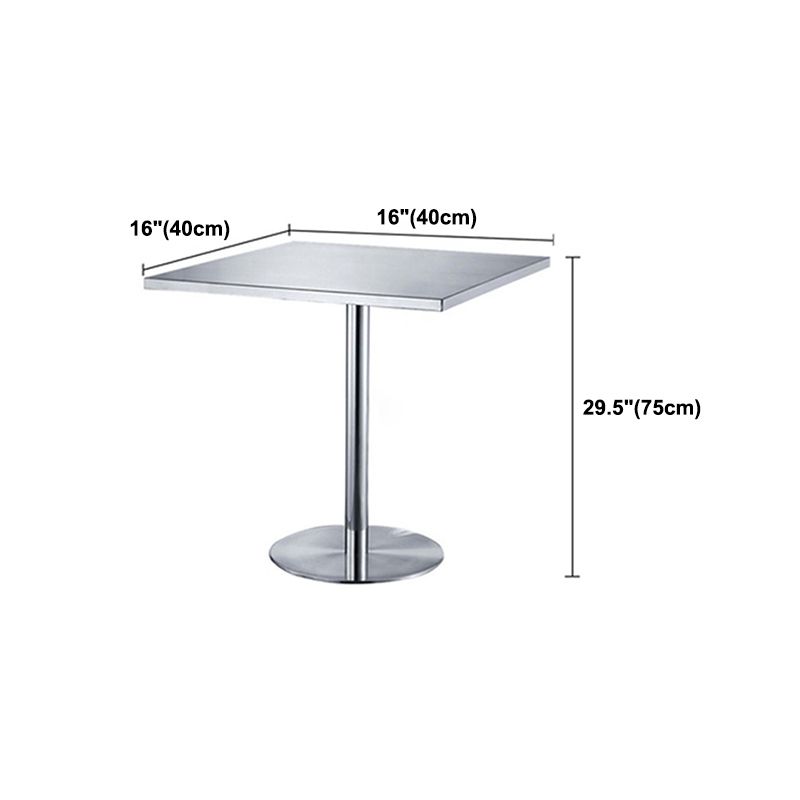 Industrial Style Furniture Stainless Steel Dining Site Table with Pedestal Base Clearhalo ' dining_table' 'Dining Tables & Seating' 'Dining Tables' 'furn' 'furn_dining_table' 'Furniture' 'furniture_dining_table' 'Kitchen & Dining Furniture' 'kitchen&dining_furn' 'kitchen' 'kitchen_dining_table' 1200x1200_36ed10c6-e32a-42ee-ae76-e1451ec8cce1