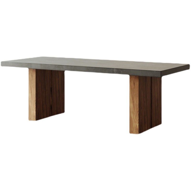 Rectangular Dining Table Grey Solid Wood Table Top for Dining Room Clearhalo 'Dining Tables & Seating' 'Dining Tables' 'dining_table' 'furn' 'furn_dining_table' 'Furniture' 'Kitchen & Dining Furniture' 1200x1200_36ed8abf-bf35-4fd1-9038-1b3b2bf782c8