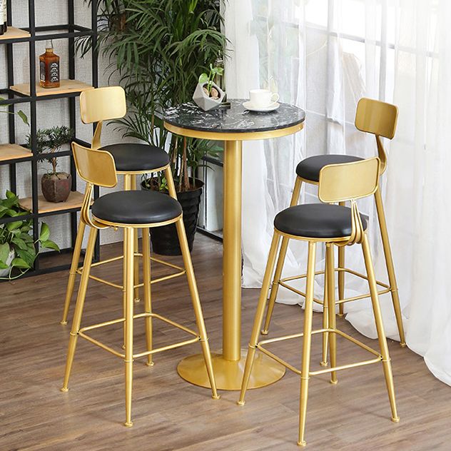 Glam 1/2/3/4/5 Pieces Round Bar Table Set Fixed Table Counter Set for Dining Room Clearhalo 'Bar Furniture' 'furn' 'furn_home_bar_bar_sets' 'Furniture' 'Home Bars & Bar Sets' 'home_bar_bar_sets' 'Kitchen & Dining Furniture' 1200x1200_36ed9517-087b-46b1-9589-4bfbbcd8719f