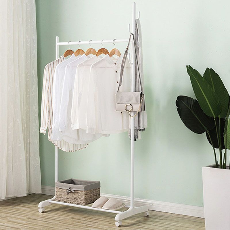 Appendiabiti metallici contemporanei in piedi per scaffalatura con ganci per cappotto