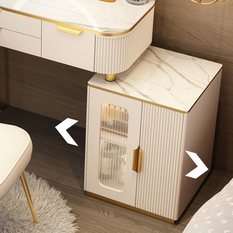 Lighted Mirror & 2/3 Drawers Vanity Table Set Glam Metal Dresser