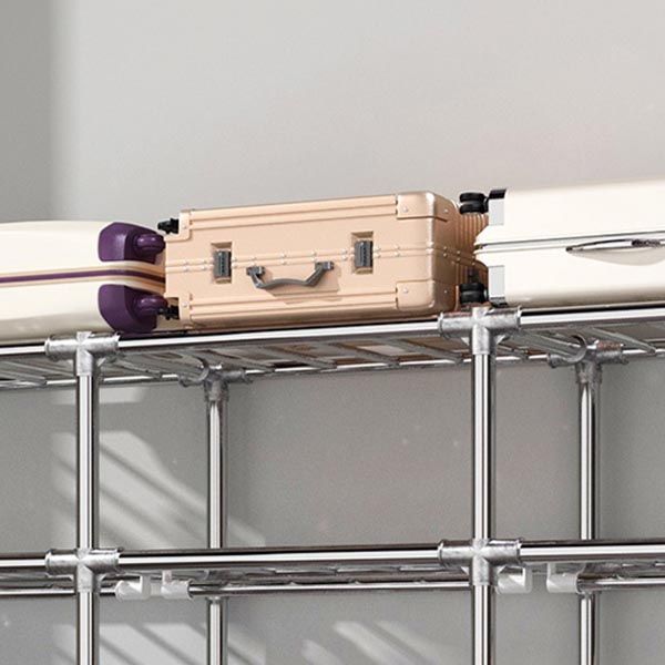 Asta di stoffa a 3 livelli di guardaroba in metallo moderno incluso l'armadio del guardaroba