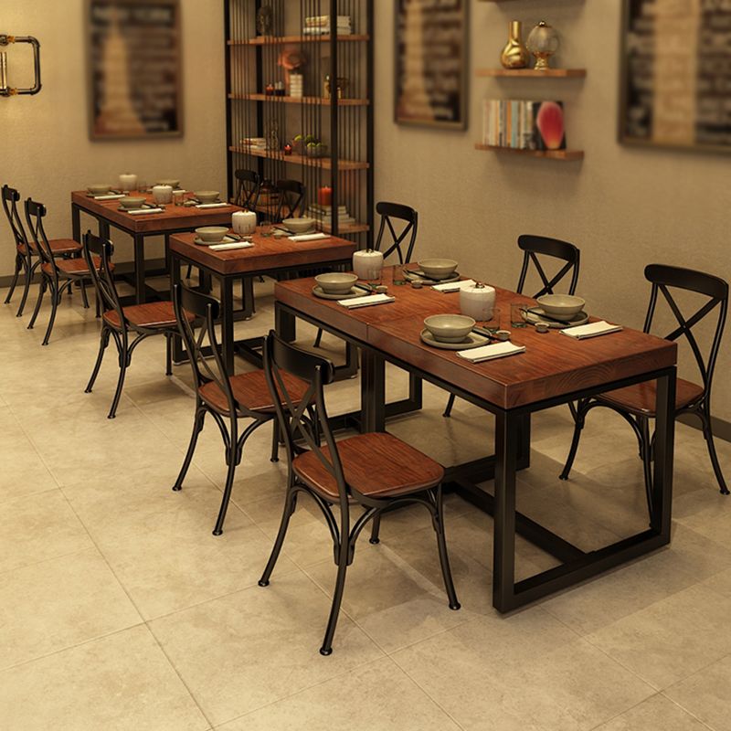 Industrial Solid Wood Dinner Room Kitchen Table Brown Square Table for Dinning Room Clearhalo ' dining_table' 'Dining Tables & Seating' 'Dining Tables' 'furn' 'furn_dining_table' 'Furniture' 'furniture_dining_table' 'Kitchen & Dining Furniture' 'kitchen&dining_furn' 'kitchen' 'kitchen_dining_table' 1200x1200_36efa7d9-d042-4369-9760-2924ee83f6af