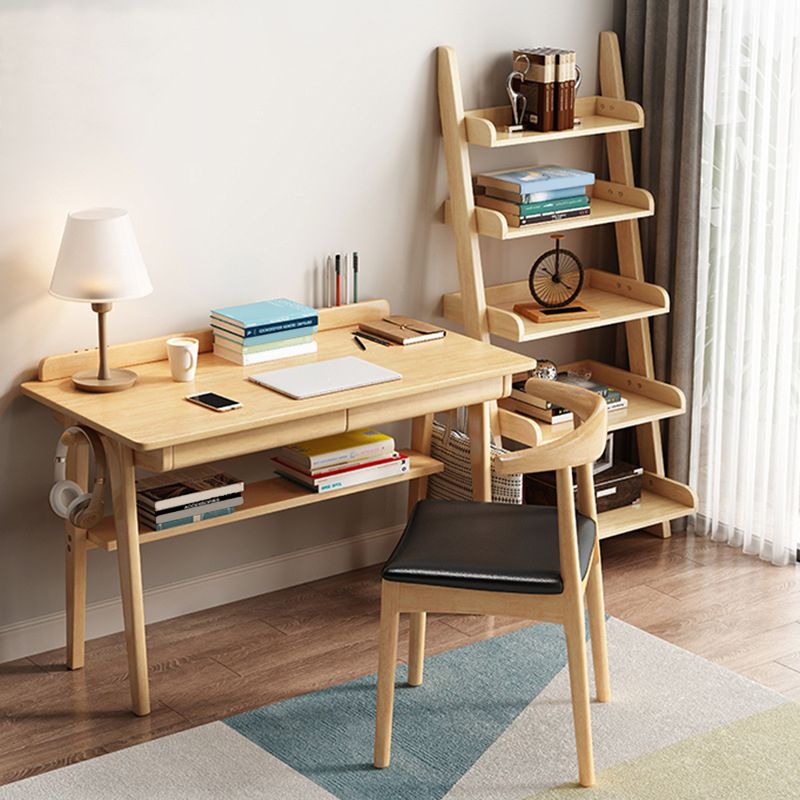 Open Back Ladder Bookshelf Wooden Bookcase with Shelves for Study Room Clearhalo 'Bookcases' 'furn' 'furn_bookcases' 'Furniture' 'Office Furniture' 1200x1200_36efd344-522f-471d-858f-1c5c26a1259e
