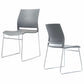16" Wide Modern Desk Chair No Wheels Mid Back Conference Chair