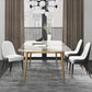 Set di dinette glam per sala da pranzo 1/4/6/7 pezzi set da pranzo bianco lucido