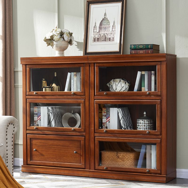 Espresso Shelf Bookcase With Doors Closed Back Shelf for Office Clearhalo 'Bookcases' 'furn' 'furn_bookcases' 'Furniture' 'furniture_bookcases' 'Office Furniture' 1200x1200_36f412d6-01e2-4e76-8043-3b41543f7bad