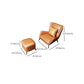 Modern Pillow Back Chair Genuine Leather Upholstered ArmChair in Orange