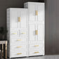 Plastic Wardrobe Cabinet with Drawer Modern Hinged Wardrobe Closet