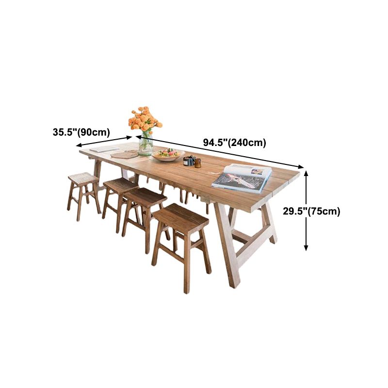 Contemporary Dining Table Rectangle Solid Wood Dinner Table without Chair Clearhalo 'Dining Tables & Seating' 'Dining Tables' 'dining_table' 'furn' 'furn_dining_table' 'Furniture' 'Kitchen & Dining Furniture' 1200x1200_36f688a2-9f85-4490-b5e6-b8dcf517d994