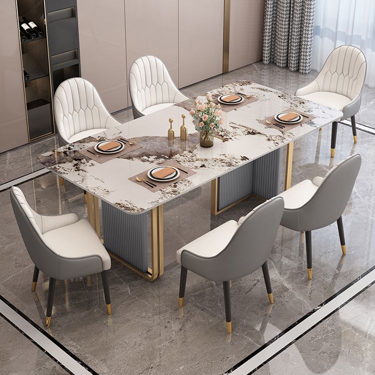 Sintered Stone Top Dining Table in White Modern Kitchen Table with Double Pedestal Clearhalo ' dining_table' 'Dining Tables & Seating' 'Dining Tables' 'furn' 'furn_dining_table' 'Furniture' 'furniture_dining_table' 'Kitchen & Dining Furniture' 'kitchen&dining_furn' 'kitchen' 'kitchen_dining_table' 1200x1200_36f6c41d-3f66-47a1-9744-37326aa25fc3