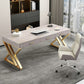 29.25 "H Classic Glam Office Desk Curved Shape Stone Writing Desk